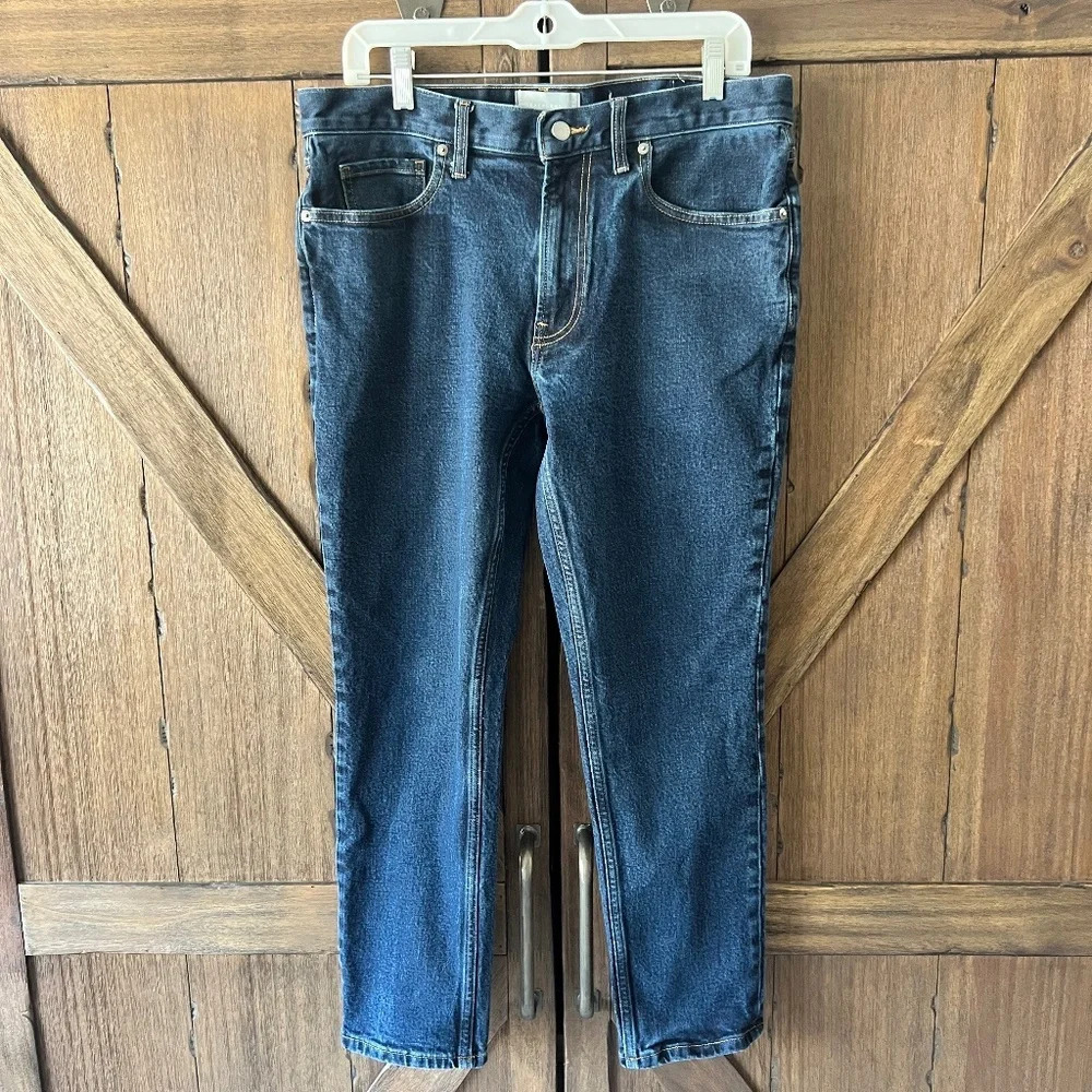 Everlane Men’s Organic Cotton Dark Wash Slim Fit Jean size 33x28